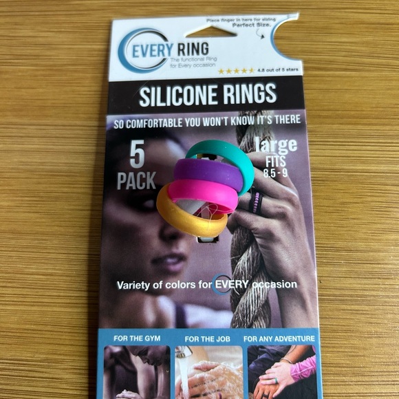 Silicone Rings 5 Pack - Multicolor - Picture 2 of 5